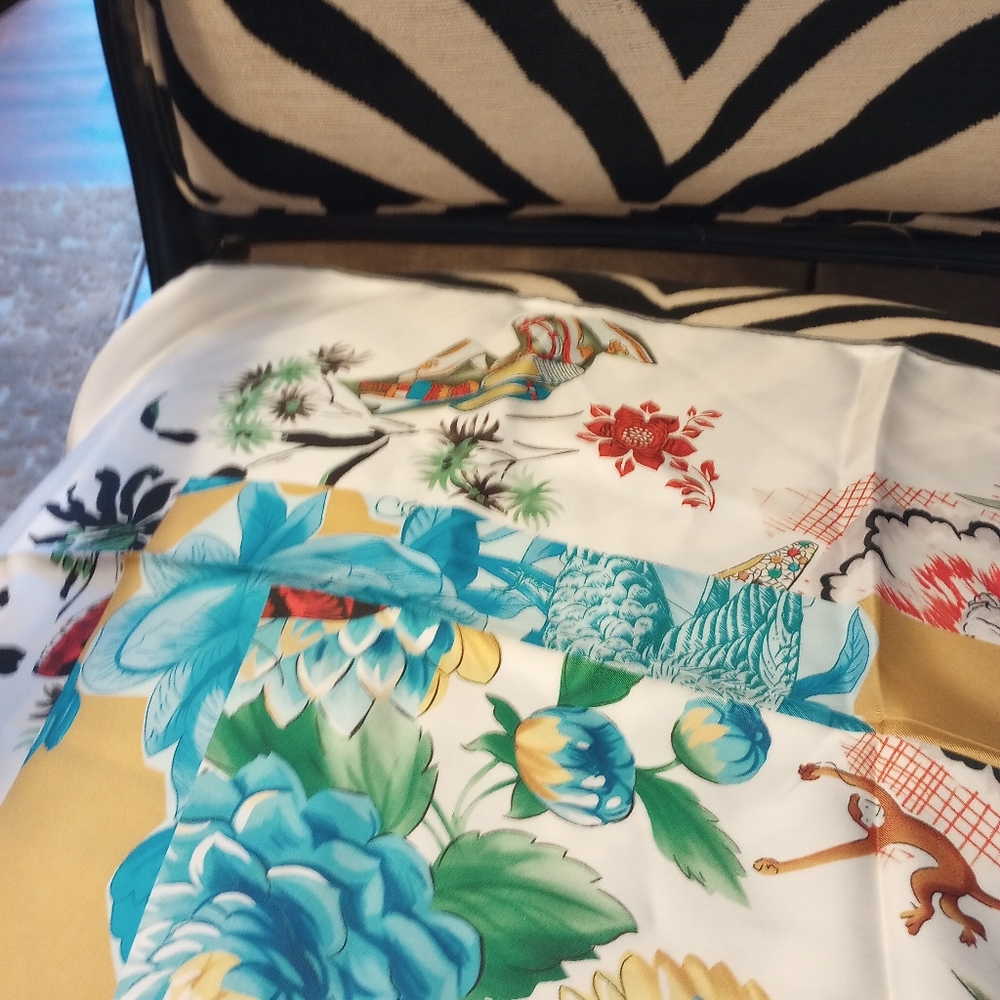 flower and animal print scarf